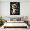 thumbnail image 4 of Mudket White Snow Leopard Canvas Wall Art, Leopard with Blue Eyes Print Wall Decor Framed Ready to Hang for Bedroom - 12"L x 8"W, 4 of 10