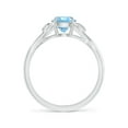 thumbnail image 2 of Angara Natural 0.72 Ct. Aquamarine Solitaire Ring in 14K White Gold for Women (Ring Size: 4.5), 2 of 9