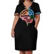 thumbnail image 2 of Vestido de cumpleaños holgado con bolsillo para mujer Vestido largo de lujo partes del cerebro humano verano, 2 of 6