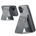 thumbnail image 3 of Compatible with Magsafe Magnetic 2 in 1 Detachable Wallet Case with Card Holder for iPhone 16 Plus, for Women Men, PU Leather Flip Kickstand Credit Slots for iPhone 16 Plus, Gray, 3 of 12