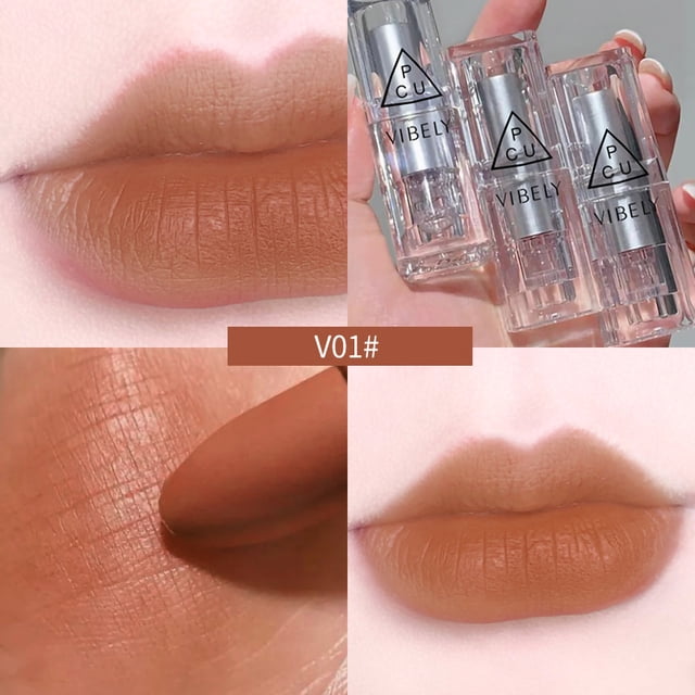 Fiudx Brillo de Labios, Lápiz Labial En Acabado Aterciopelado, Color Mate En No Reseca, Tubo Acrílico Transparente En Diseño de Concha, Ideal para Uso Diario, Apto para Todo Tipo de Piel, Incluye 1 U