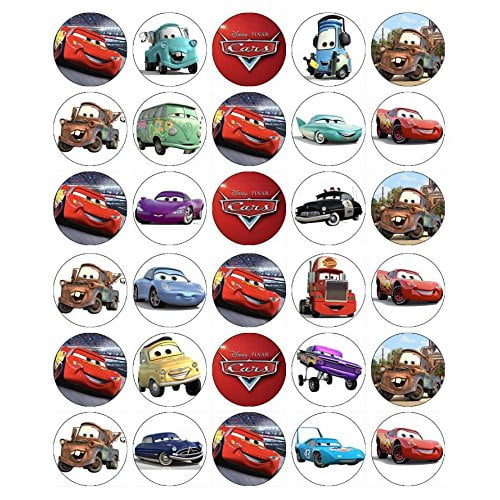 Cars McQueen characters cupcakes set ICING WAFER edible cake topper 