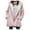 Pink, variant on Womens Winter Coats, Womens Oversize Lapel Fleece Lined Denim Jacket Winter Warm Coats Outerwear