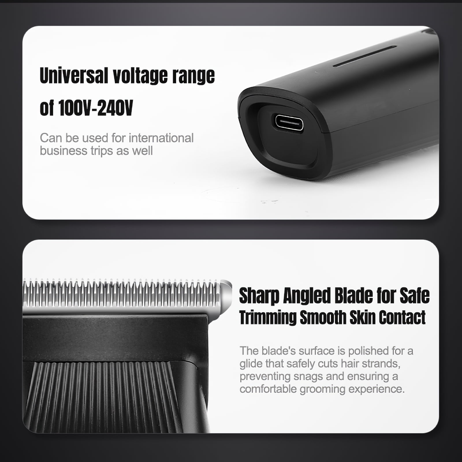 Beard Trimmer, 3 in 1 Hair Clippers and Mens Grooming Kit, Face, Nose, Ear Hair Trimmer - Black
