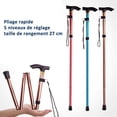 thumbnail image 2 of Folding Cane - Non-Slip Telescopic Aluminum Cane - Silver, 2 of 4