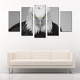 thumbnail image 2 of Cuadro decorativo águila calva blanco y negro ojos amarillos juego de 5 piezas 150x80 cm ideal para sala oficina estudio, 2 of 5