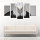 thumbnail image 2 of Cuadro decorativo águila calva blanco y negro ojos amarillos juego de 5 piezas 150x80 cm ideal para sala oficina estudio, 2 of 5