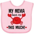 thumbnail image 3 of Inktastic My Mema Loves Me Grandson Boys or Girls Baby Bib, 3 of 4