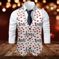 thumbnail image 2 of ZTKWD Mens Suits Vest Valentines Heart Print Pattern Button Down Blazer Fashion Lightweight Slim Casual Suit Jacket, 2 of 5