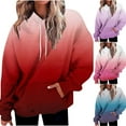 thumbnail image 5 of Fall Clearance Long Sleeve Sweatshirts for Women Gradient Printed Casual Hooded Sweatshirts Tie Dye Pullover Tops for Junior Teen Girls Streetwear, 5 of 5