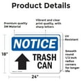 thumbnail image 2 of (2 Pack) Trash Can [Up Arrow] Sign, 2 of 7
