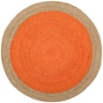 thumbnail image 2 of SAFAVIEH Natural Fiber Cebrail Braided Jute Area Rug, Orange/Natural, 4' x 4' Round, 2 of 6