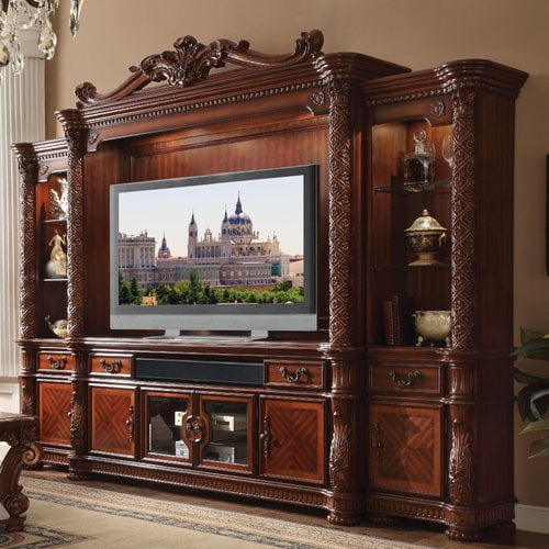 ACME Vendome II Entertainment Center, Cherry (1Set/3Ctn)-Finish:Cherry