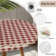 thumbnail image 6 of Western Texas Star Retro Fitted Tablecloth with Elastic Edged, Round Table Cloth for Dining Table, Country Vintage Red Beige Plaid Waterproof Oil Proof Table Cover for Indoor Outdoor 45"-54", 6 of 8