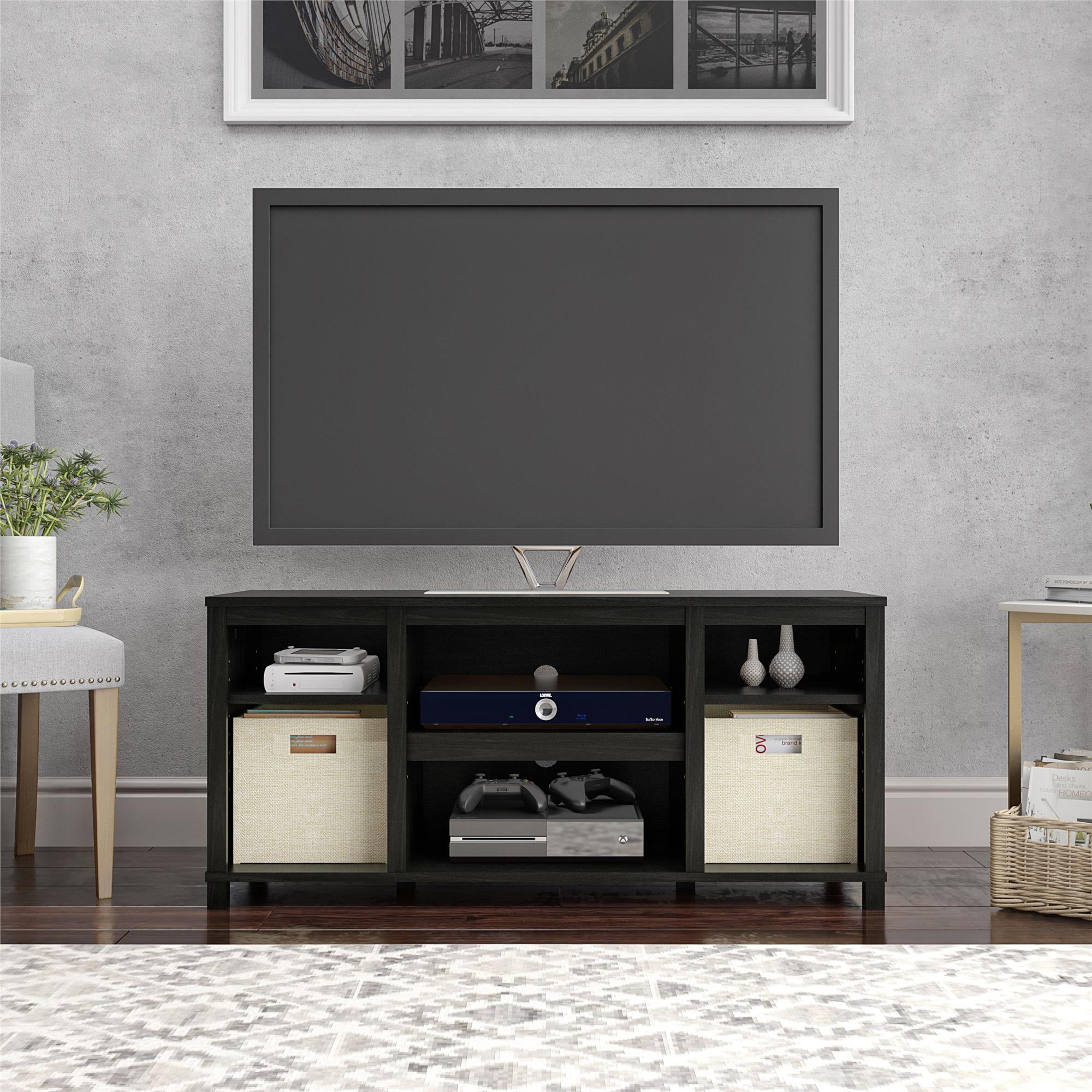 Buy Mainstays Parsons Tv Stand For Tvs Up To 50 Black Oak Online At