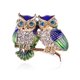 thumbnail image 1 of Broochs for women - Owl Sugar closed Rhinestone crystal beauty brooch jackets scarf, 1 of 4
