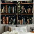 thumbnail image 2 of Autua Vintage bookshelf tapestry Medieval art book tapestry Wall hung Gothic dark academic vintage library background tapestry Bedroom living room Dormitory Study classroom 40x30inch, 2 of 6
