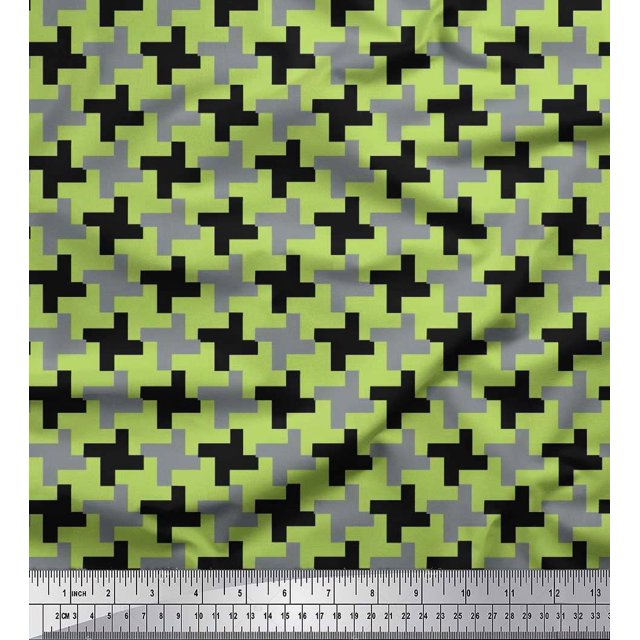 Soimoi Velvet Fabric Abstract Geometric Fabric Prints by Yard 58 Inch Wide