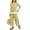 Yellow, variant on SGFCWSX Girls 2 Piece Outfits Bow Lace Hem Short Sleeve Tops Wide Leg Capri Pants Summer Casual Clothes Set Pink Size 8