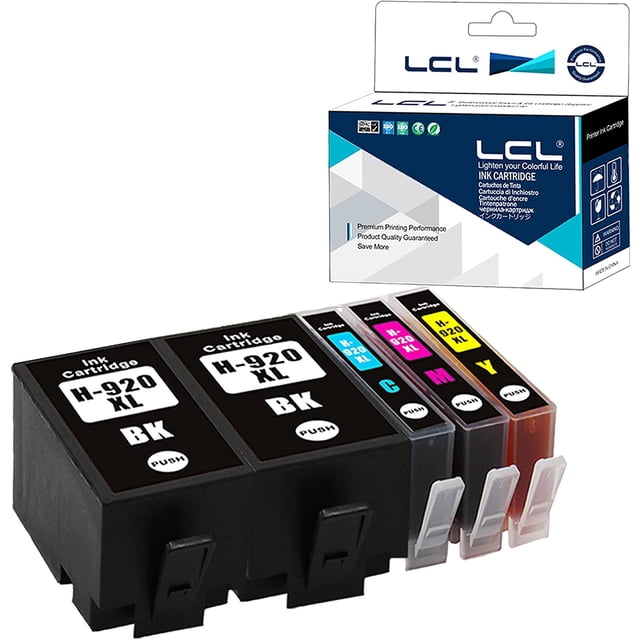 LCL Compatible pour HP 920XL 920XLBK CD971AN CD975AN CD972AN CD973AN CD974AN Haut Rendement (5-Pack 2noir Cyan Magenta