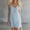 Light Blue, variant on Women's Cotton Linen Solid Color Adjustable Strap V Neck Mini Dress Button Front Casual Sleeveless Summer Dress White XL(XL)