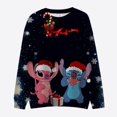 thumbnail image 1 of Disney-Sudadera de manga larga con cuello redondo para mujer, suéter informal con estampado de Stitch y Mickey Minnie, estilo Harajuku, Y2K, Feliz Navidad, novedad, 1 of 5