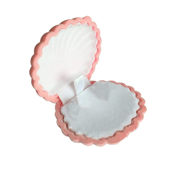 Linyer Jewelry Case Shell Shape Cute Fashion Wedding Holiday Ring Necklace Pendant Gifts Box Portable Packaging Container Pink