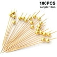 thumbnail image 1 of Cocktail Picks 100 Count 12cm Handmade Sticks Wooden Toothpicks Cocktail Sticks Party Supplies-Gold, 1 of 9