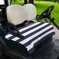 thumbnail image 2 of Golf Cart Seat Covers for 2 Seater, Blue Stripes Soft Microfiber Cart Seat Towel Blanket, Simple Blue White Texture Absorbent Breathable Non Slip Bench Seats Protector for Golf Course 51"x31", 2 of 9