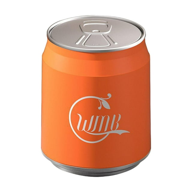 Cola Can Forma Press Tipo de lavabo la basura de diseño simple de diseño con basura de basura de tapa para la habitación de la sala de lavandería Naranja