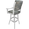 thumbnail image 2 of Extra Tall Solid Wood Bar Stool Casa 34" Seat - Poet Sky Blue Fabric - White, 2 of 4