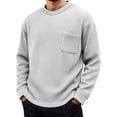 thumbnail image 2 of HUANBAI Long Sleeve Knit Relaxed Fit Top For And Autumn Casual Crew Neck Thermal Shirt For Everyday Wear, 2 of 4