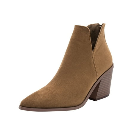 

Rdeuod Boot Women High Heel Shoes Winter Warm Snake Pattern Fashion Slip-On Pointed