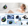 thumbnail image 6 of DTIRD Bluetooth Shower Speaker, Portable Bluetooth Speaker, IPX7 Waterproof with 360° Surround Clear Sound, RGB Lights & Suction Cup for Bathroom, Pool, Beach,Gifts, 6 of 9