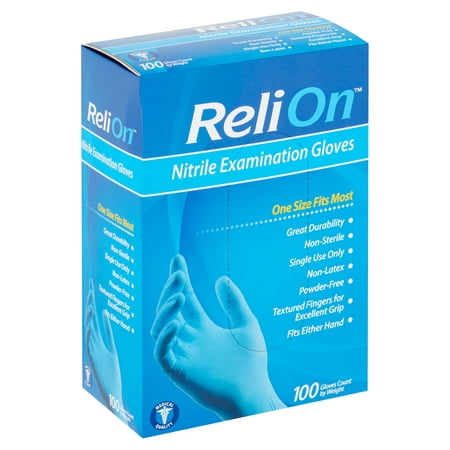 ReliOn Nitrile Examination Gloves, 100 count