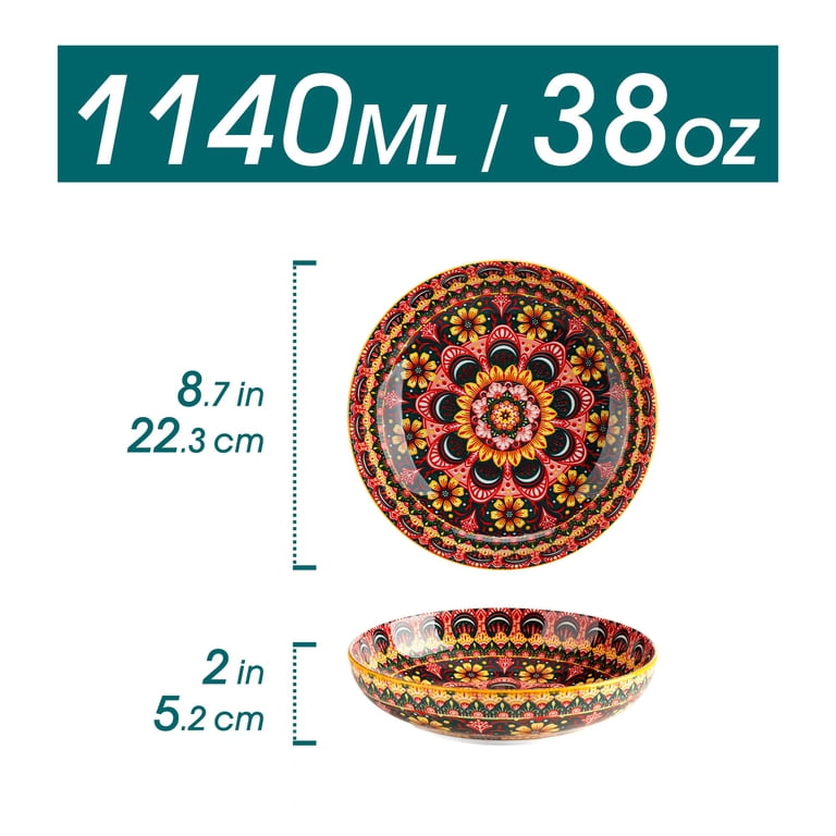 Vancasso 32oz Bohemian Ceramic Pasta Bowls, Set of 6 photo 5