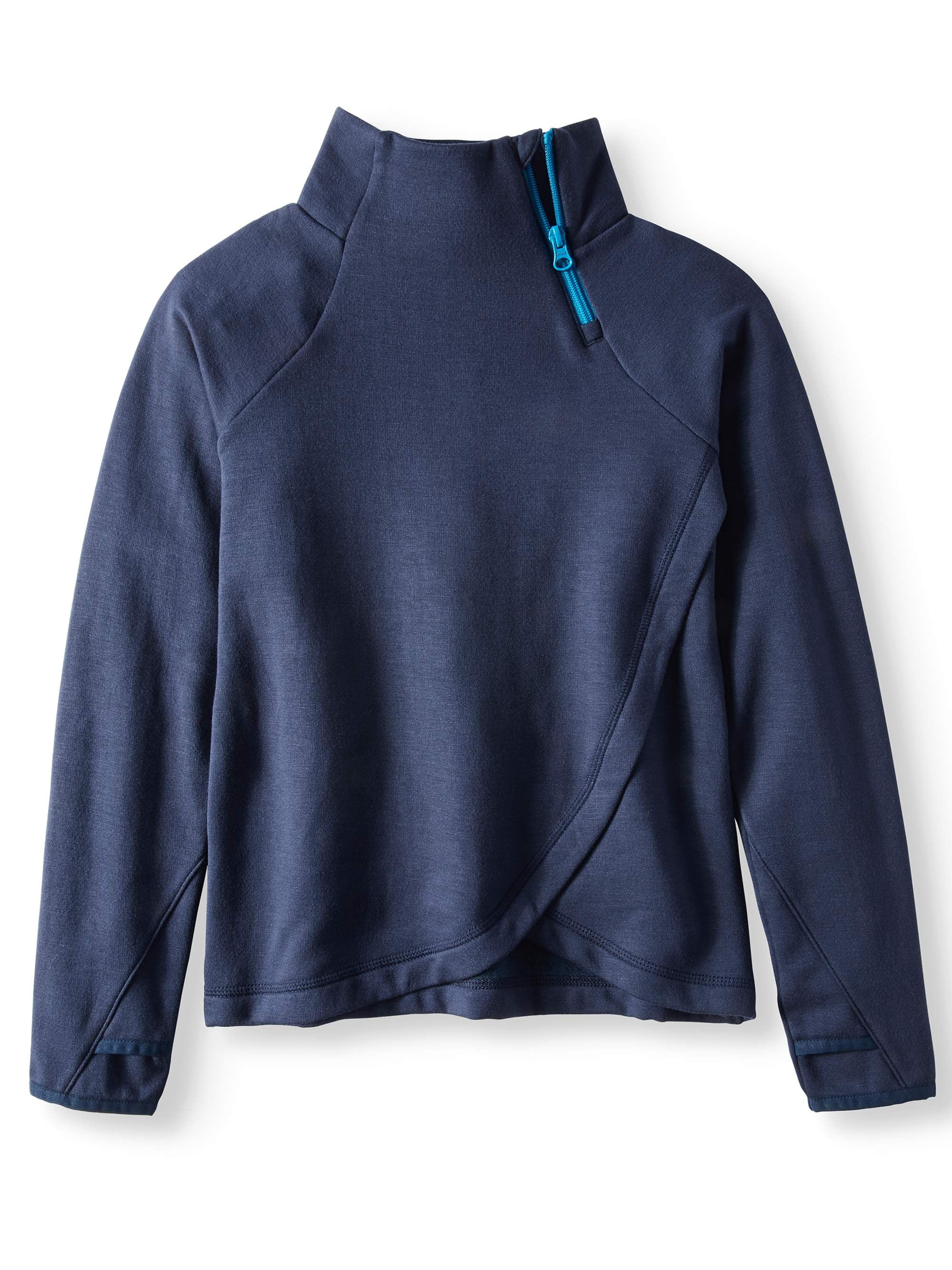 Avia Girls' Zip Neck Cozy Fleece Pullover