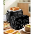 thumbnail image 4 of Black Dandelion Toaster Cover 4 Slice, Large Kitchen Appliance Covers, Spring Modern Minimalist Country Flower Toaster Oven Cover with Loop, Bread Machine Cover Polyester Dust Cover Protection, 4 of 4