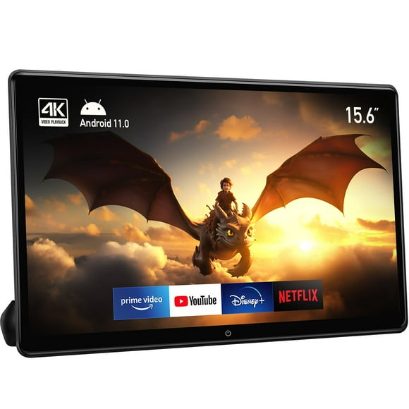 Seventour Monitor de reposacabezas de 15,6 pulgadas Sistema de entretenimiento trasero de TV portátil para automóvil para el asiento trasero del automóvil 2G + 32G (1 * PC)