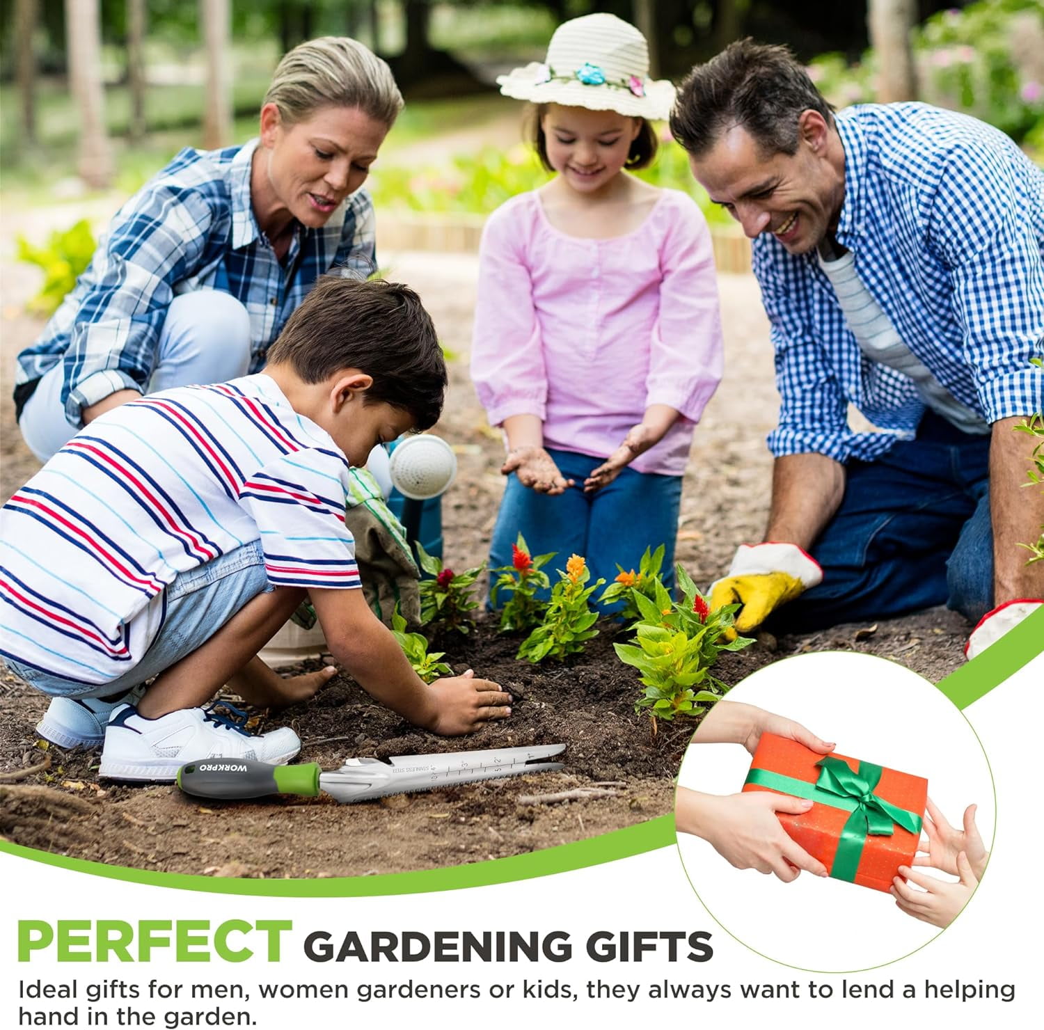 Cordless Grass Shear & Shrubbery Trimmer with 5-in-1 Weeding Trowel, Lightweight Handheld Hedge Cutter for Garden Lawn
