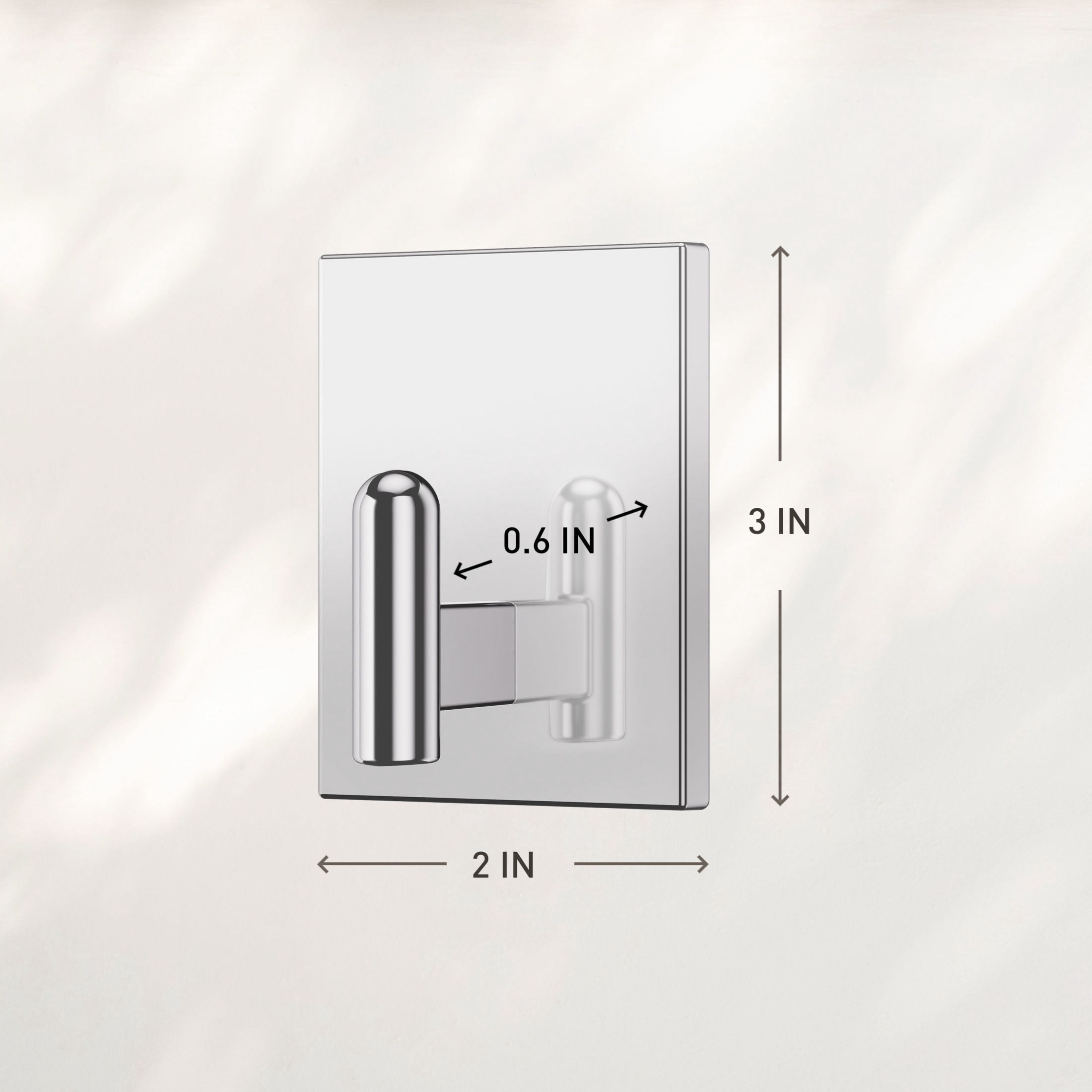 Command Decor Large Metal Bath Towel Hook, Chrome, Holds 5 lbs, 1 Hook, 6 Medium Adhesive Strips