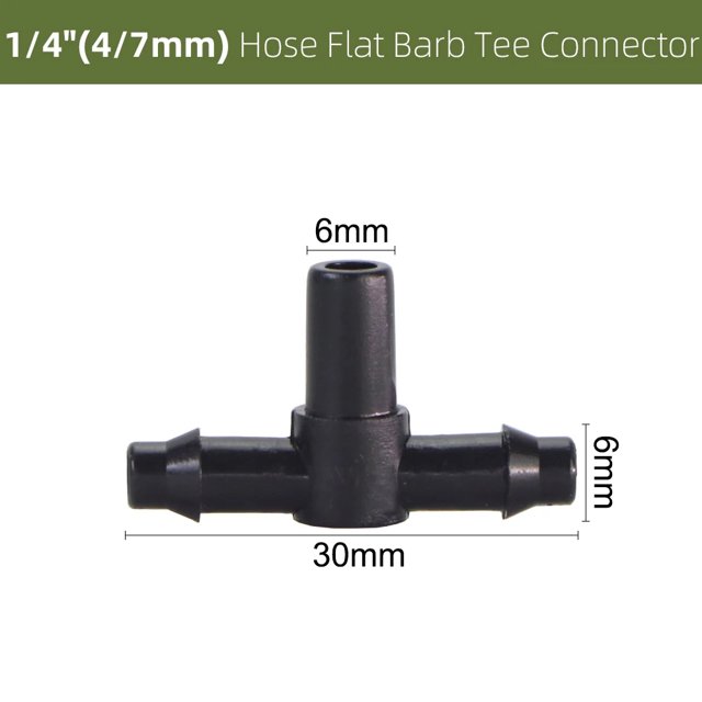 Conector de agua de jardín para riego por goteo, accesorios de manguera de tubo de 1/4 pulgadas, Tees de púas, adaptadores de enchufe cruzado, 10-1000 Uds.