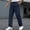 Navy, variant on Men's Solid Plaid Grid Casual Long Pants Elastic Waist Loose Drawstring Relaxed Fit Pattern Trousers for Street Trendy Daily Leisure Khaki L