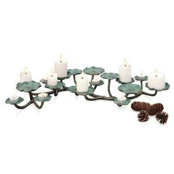 SPI Aluminum 18 Candle Blossom Candelabra Pillar Votive Tea Light