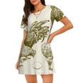 thumbnail image 1 of Easygdp Chickens Camisón de manga corta para mujer, informal, estampado, 1 of 6