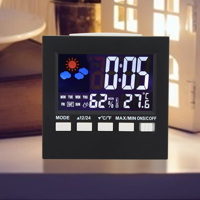 Higrómetro, control de sonido multipropósito, reloj despertador digital multipropósito, termómetro impulsado por el rendimiento