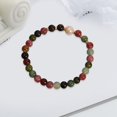 thumbnail image 6 of Hyasfey Women Bracelet Colorful Smooth Vintage Aexquisite Elastic Luxury Lightweight Bracelet Faux Pearl Faux Tourmaline Release Stress Enhance Well-being Lady Lightweight Bracelet, 6 of 7