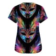 thumbnail image 3 of Mardi Gras Scrub Tops for Women Mask Print V Neck Sequins Scrubs Sparkly Glitter Short Sleeve Medical Uniform with Pockets, 3 of 5