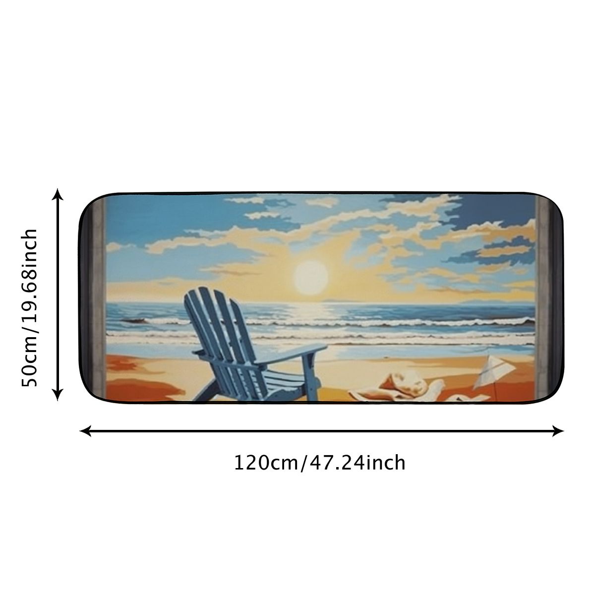 PHYHOO Summer Coastal Beach Door Mat, Ocean Cottage Shell Welcome Doormat Decorative Home Floor Mat, Non Slip Rubber Back and Water Absorption for Outdoor Indoor Entrance Decor 19.68*47.24 in