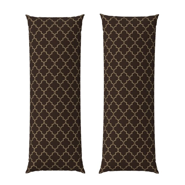 Fotbe Brown Moroccan Trellis Funda para Almohada Corporal con Diseño, Funda de Microfibra Ultrasuave de 20x54 Pulgadas, Ropa de Cama Elegante
